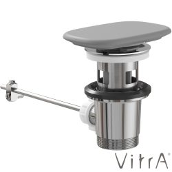 Vitra - VitrA Metropole Dikdörtgen Seramik Lavabo Süzgeci (Bas-Aç), Mat Taş Gri, VitrAClean