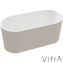 Vitra - Vitra Geo 160x75 Küvet, Gizli Taşmalı Sifon + Ayak, Bej
