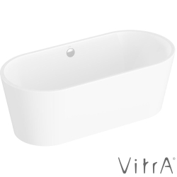 Vitra - Vitra Geo 160x75 Oval Küvet, Standart Krom Sifon + Ayak, Beyaz - 65360008000
