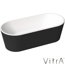 Vitra - VitrA Geo 180x80 Küvet, Gizli Taşmalı Sifon + Ayak, Mat Siyah