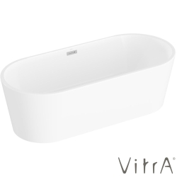 Vitra - Vitra Geo 180x80 Oval Küvet, Dikdörtgen Taşmalı Sifon + Ayak, Beyaz - 65380007000