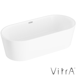 Vitra - Vitra Geo 190x90 Oval Küvet, Dikdörtgen Taşmalı Sifon + Ayak, Beyaz - 65390007000