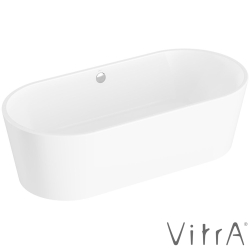 Vitra - Vitra Geo 190x90 Oval Küvet, Standart Krom Sifon + Ayak, Beyaz - 65390008000