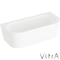 Vitra - Vitra Geo 180x80 Ön Duvar Oval Küvet (Ayak ve Gizli Taşmalı Sifon Dahil), Beyaz - 65420006000