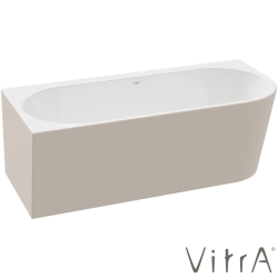 Vitra - Vitra Geo 180x80 Sağ Köşe Oval Küvet (Ayak ve Gizli Taşmalı Sifon Dahil), Bej