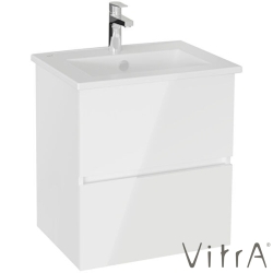 Vitra - Vitra Mia Plus Square Çift Çekmeceli Lavabo Dolabı, 60 cm, Parlak Beyaz - 69730