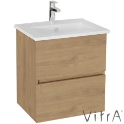 Vitra - Vitra Mia Plus Square Çift Çekmeceli Lavabo Dolabı, 60 cm, Altın Meşe - 69731