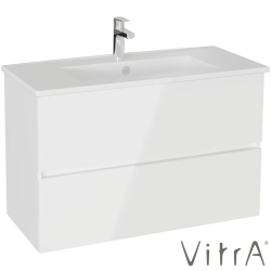 Vitra - Vitra Mia Plus Square Çift Çekmeceli Lavabo Dolabı, 100 cm, Parlak Beyaz - 69754