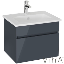 Vitra - Vitra Mia Plus Square Tek Çekmeceli Lavabo Dolabı, 60 cm, Parlak Antrasit - 69771