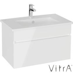 Vitra - Vitra Mia Plus Square Tek Çekmeceli Lavabo Dolabı, 80 cm, Parlak Beyaz - 69775