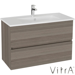 Vitra - Vitra Mia Plus Square Çift Çekmeceli Lavabo Dolabı, 100 cm, Cordoba - 69804