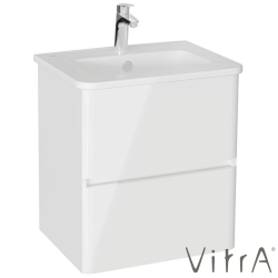 Vitra - Vitra Mia Plus Round Çift Çekmeceli Lavabo Dolabı, 60 cm, Parlak Beyaz - 69816