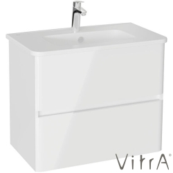 Vitra - Vitra Mia Plus Round Çift Çekmeceli Lavabo Dolabı, 80 cm, Parlak Beyaz - 69824