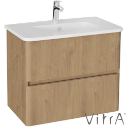 Vitra - Vitra Mia Plus Round Çift Çekmeceli Lavabo Dolabı, 80 cm, Altın Meşe - 69825