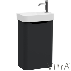 Vitra - Vitra Integra Round Lavabo Dolabı, 45 cm, Kapaklı, Mat Grafit, Sağ - 69836