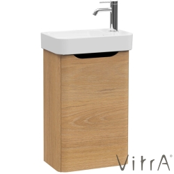 Vitra - Vitra Integra Round Lavabo Dolabı, 45 cm, Kapaklı, Altın Meşe, Sağ - 69837