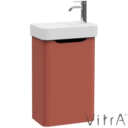 Vitra - Vitra Integra Round Lavabo Dolabı, 45 cm, Kapaklı, Mat Kırmızı, Sağ - 69838