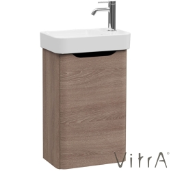 Vitra - Vitra Integra Round Lavabo Dolabı, 45 cm, Kapaklı, Moka Meşe, Sağ - 69841
