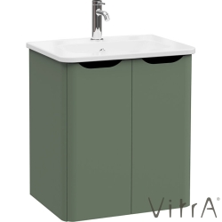 Vitra - Vitra Integra Round Kapaklı Lavabo Dolabı, Ayaksız, 60 cm, Mat Yeşil - 69848