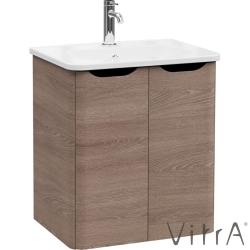 Vitra - Vitra Integra Round Kapaklı Lavabo Dolabı, Ayaksız, 60 cm, Moka Meşe - 69850