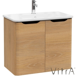 Vitra - Vitra Integra Round Kapaklı Lavabo Dolabı, Ayaksız, 80 cm, Altın Meşe - 69855