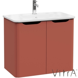 Vitra - Vitra Integra Round Kapaklı Lavabo Dolabı, Ayaksız, 80 cm, Mat Kırmızı - 69856