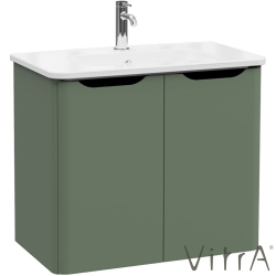 Vitra - Vitra Integra Round Kapaklı Lavabo Dolabı, Ayaksız, 80 cm, Mat Yeşil - 69857