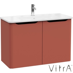 Vitra - Vitra Integra Round Kapaklı Lavabo Dolabı, Ayaksız, 100 cm, Mat Kırmızı - 69865