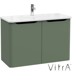 Vitra - Vitra Integra Round Kapaklı Lavabo Dolabı, Ayaksız, 100 cm, Mat Yeşil - 69866