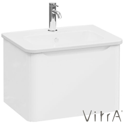 Vitra - Vitra Integra Round Tek Çekmeceli Lavabo Dolabı, Ayaksız, 60 cm, Parlak Beyaz - 69897