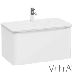 Vitra - Vitra Integra Round Tek Çekmeceli Lavabo Dolabı, Ayaksız, 80 cm, Parlak Beyaz - 69906