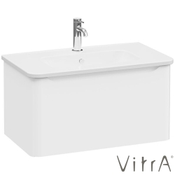 Vitra - Vitra Integra Round Tek Çekmeceli Lavabo Dolabı, Ayaksız, 80 cm, Mat Beyaz - 69907