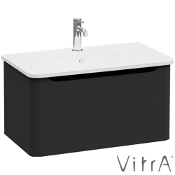 Vitra - Vitra Integra Round Tek Çekmeceli Lavabo Dolabı, Ayaksız, 80 cm, Mat Grafit - 69908