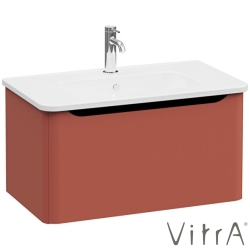 Vitra - Vitra Integra Round Tek Çekmeceli Lavabo Dolabı, Ayaksız, 80 cm, Mat Kırmızı - 69910
