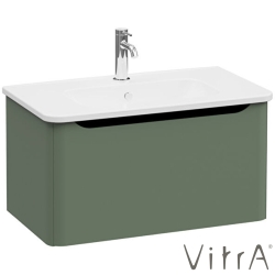 Vitra - Vitra Integra Round Tek Çekmeceli Lavabo Dolabı, Ayaksız, 80 cm, Mat Yeşil - 69911
