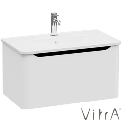 Vitra - Vitra Integra Round Tek Çekmeceli Lavabo Dolabı, Ayaksız, 80 cm, Mat Açık Gri - 69912