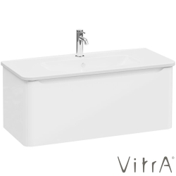 Vitra - Vitra Integra Round Tek Çekmeceli Lavabo Dolabı, Ayaksız, 100 cm, Parlak Beyaz - 69915