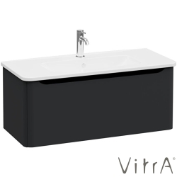 Vitra - Vitra Integra Round Tek Çekmeceli Lavabo Dolabı, Ayaksız, 100 cm, Mat Grafit - 69917