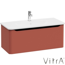Vitra - Vitra Integra Round Tek Çekmeceli Lavabo Dolabı, Ayaksız, 100 cm, Mat Kırmızı - 69919