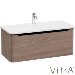 Vitra - Vitra Integra Round Tek Çekmeceli Lavabo Dolabı, Ayaksız, 100 cm, Moka Meşe - 69922
