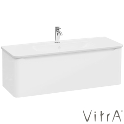 Vitra - Vitra Integra Round Tek Çekmeceli Lavabo Dolabı, Ayaksız, 120 cm, Parlak Beyaz - 69924