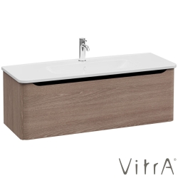 Vitra - Vitra Integra Round Tek Çekmeceli Lavabo Dolabı, Ayaksız, 120 cm, Moka Meşe - 69931