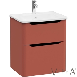 Vitra - Vitra Integra Round Çift Çekmeceli Lavabo Dolabı, Ayaksız, 60 cm, Mat Kırmızı - 69973