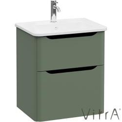 Vitra - Vitra Integra Round Çift Çekmeceli Lavabo Dolabı, Ayaksız, 60 cm, Mat Yeşil - 69974