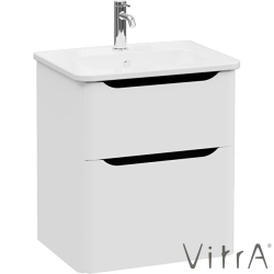 Vitra - Vitra Integra Round Çift Çekmeceli Lavabo Dolabı, Ayaksız, 60 cm, Mat Açık Gri - 69975