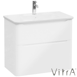 Vitra - Vitra Integra Round Çift Çekmeceli Lavabo Dolabı, Ayaksız, 80 cm, Parlak Beyaz - 69978