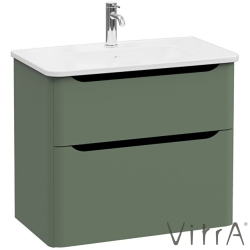 Vitra - Vitra Integra Round Çift Çekmeceli Lavabo Dolabı, Ayaksız, 80 cm, Mat Yeşil - 69983