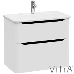 Vitra - Vitra Integra Round Çift Çekmeceli Lavabo Dolabı, Ayaksız, 80 cm, Mat Açık Gri - 69984