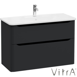 Vitra - Vitra Integra Round Çift Çekmeceli Lavabo Dolabı, Ayaksız, 100 cm, Mat Grafit - 69989