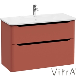 Vitra - Vitra Integra Round Çift Çekmeceli Lavabo Dolabı, Ayaksız, 100 cm, Mat Kırmızı - 69991